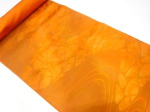 アンティーク　流水に石畳模様織り出し　名古屋帯地反物